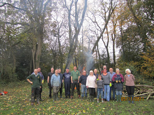'The volunteers in Six Brothers Field, Chaldon'.