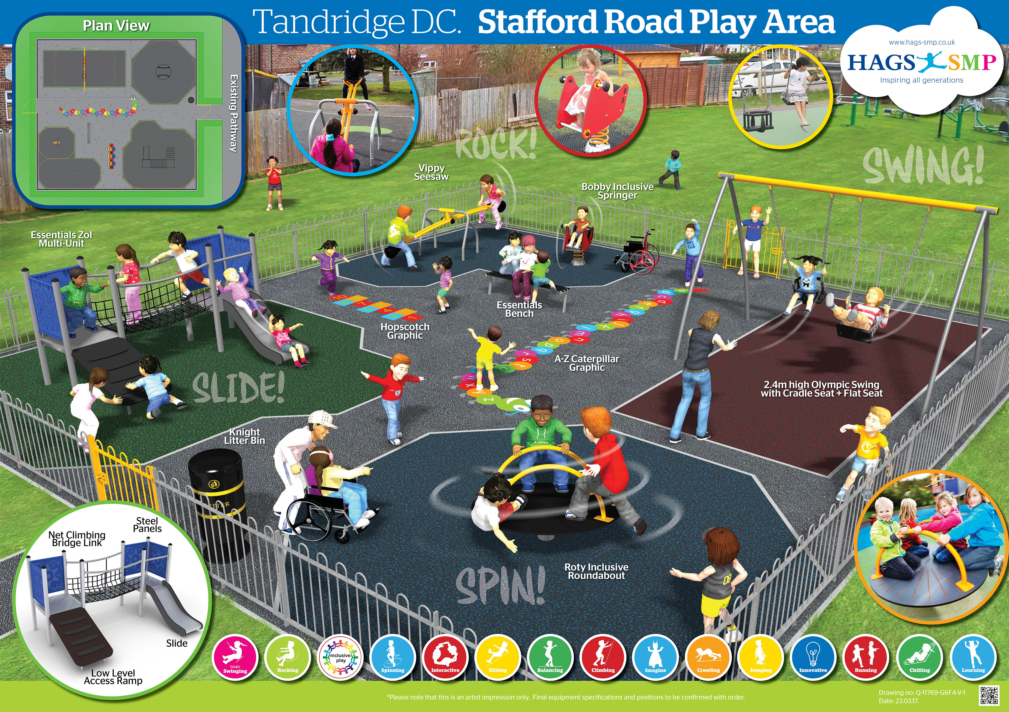 An image of how the playground will look when it's complete. An image of how the playground will look when it's complete.